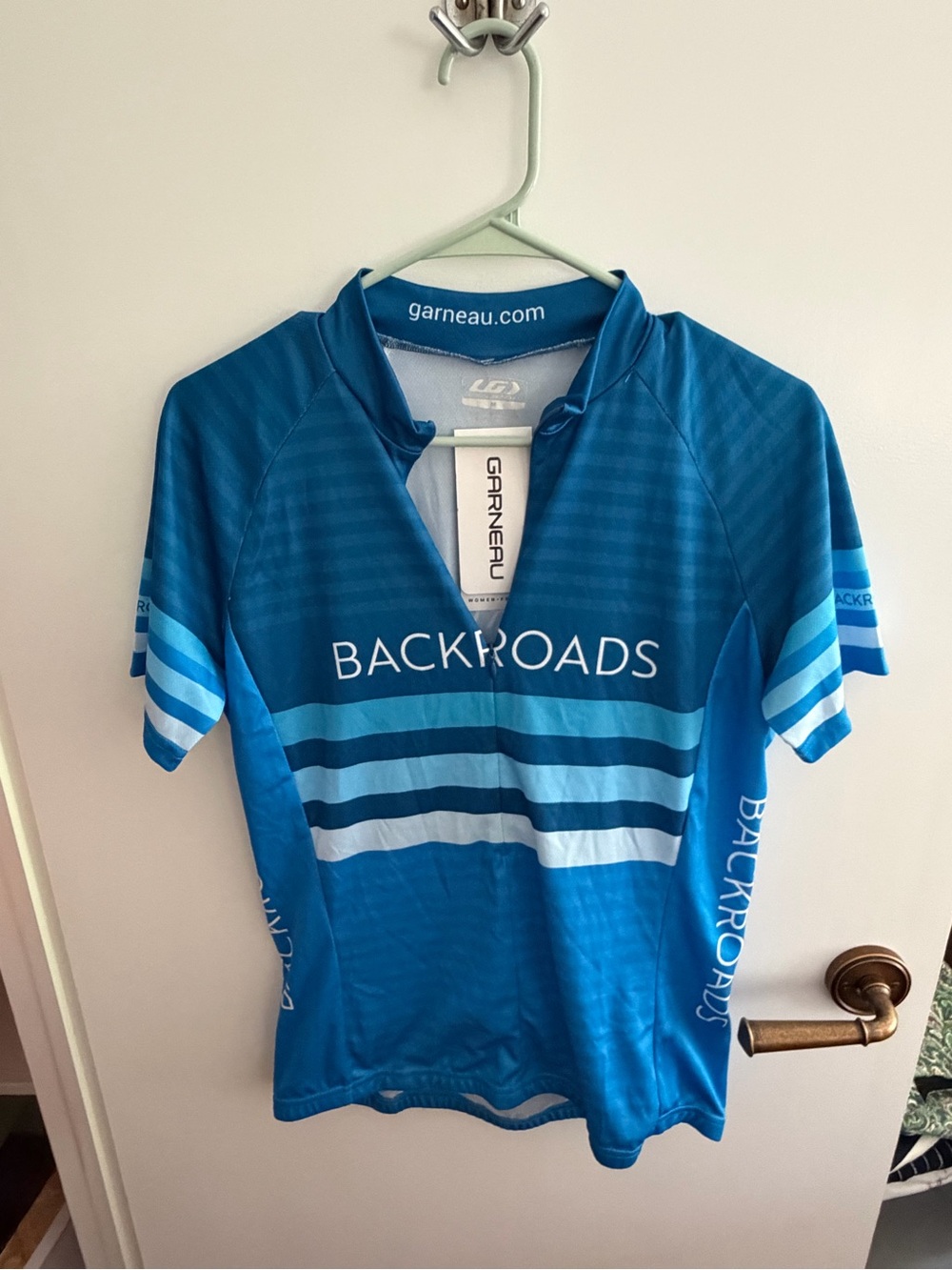 Backroads Women’s Short Sleeve Cycling Jersey — Blue